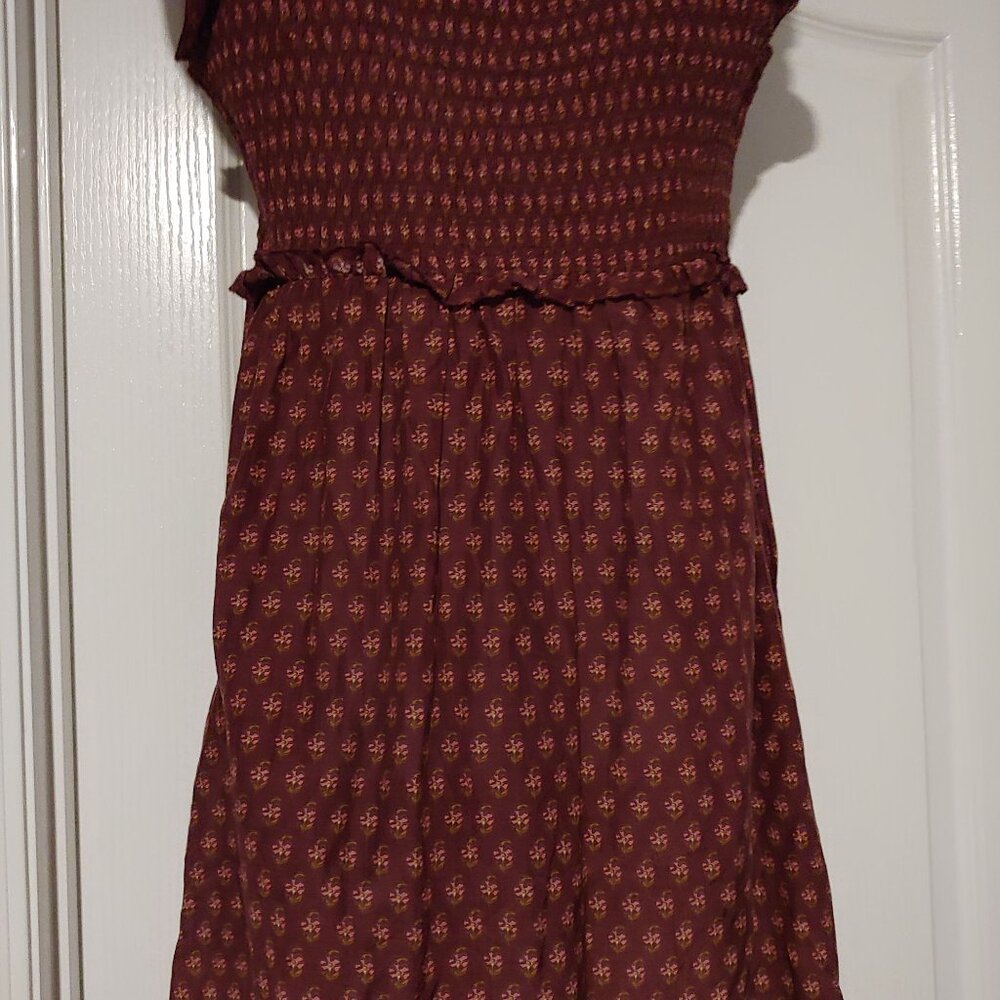 Vineyard Vines Floral Smocked Ruffle Feminine Clean Girl Dress L Cottage - Picture 9 of 12
